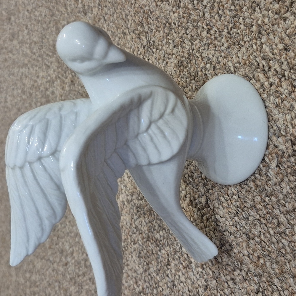 Abbott China Beautiful White Porcelain Dove Flying Wings EUC